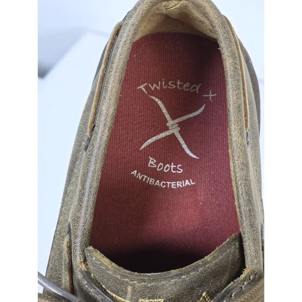 Twisted X Kids Size 2 Painted Cactus Arrow Leather Deck Shoes Moc Loafers Chill